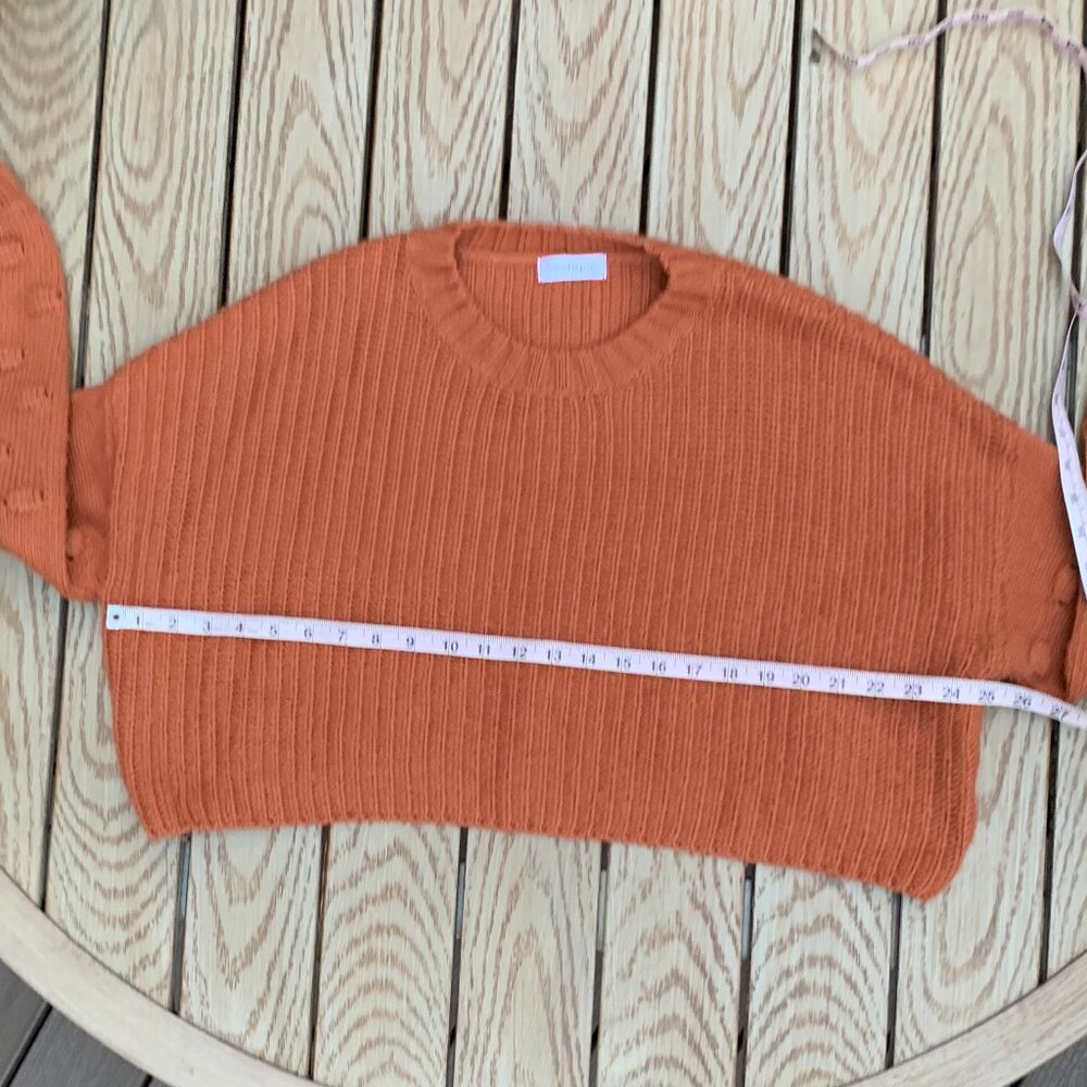 Vestique Cropped Crewneck Knit Long Sleeve Sweater Sz L - Picture 11 of 13